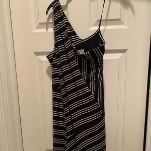 Maeve Navy One Shoulder Knee- Length Dress